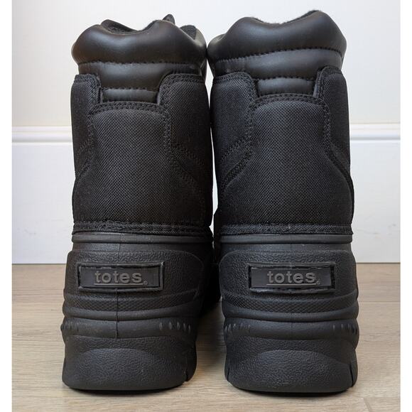 Totes Cassel Mens Winter Snow Boots 10 Black Thermolite Insulated Zip Waterproof - Picture 4 of 9